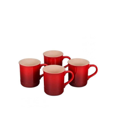 Le Creuset Stoneware Set of 4 Mugs, 14-oz, Cerise - Kitchen Universe