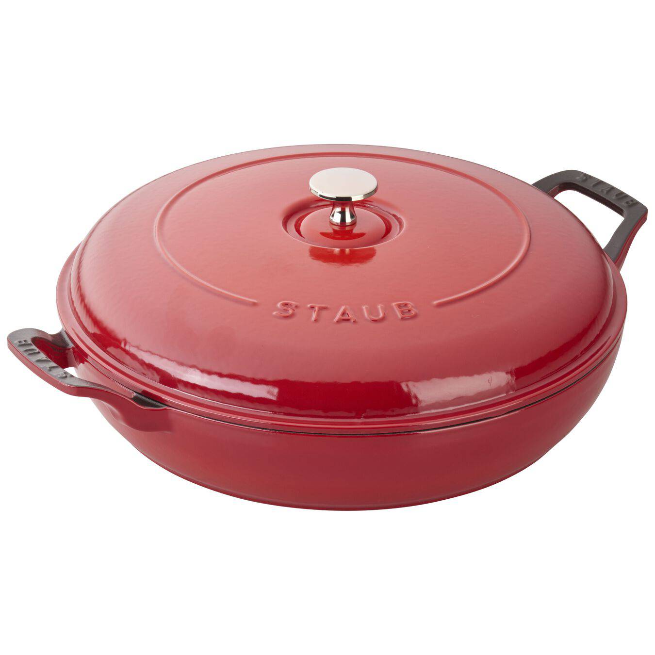 Staub Cast Iron Braiser, 3.5 qt, Cherry Red - Kitchen Universe