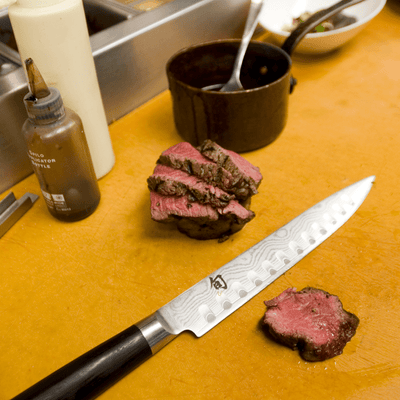 Shun Classic Slicing Knife with Hollow Edge Blade 9-in - Kitchen Universe