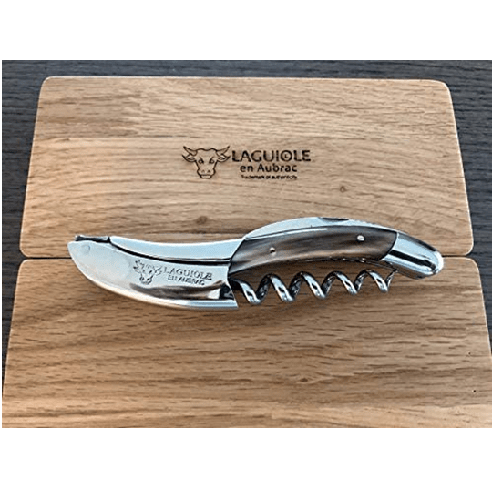 Laguiole en Aubrac Sommelier DeLuxe No 9 Waiter's Corkscrew With Solid Horn Handle - Kitchen Universe