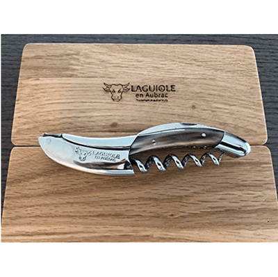 Laguiole en Aubrac Sommelier DeLuxe No 9 Waiter's Corkscrew With Solid Horn Handle - Kitchen Universe