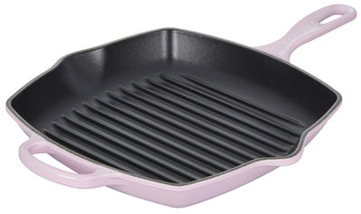 Le Creuset Signature Enameled Cast Iron Square Skillet Grill, 10.25-Inches, Shallot - Kitchen Universe