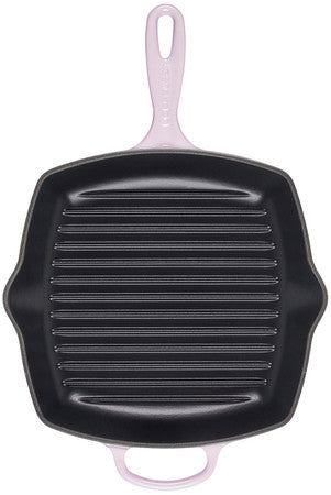 Le Creuset Signature Enameled Cast Iron Square Skillet Grill, 10.25-Inches, Shallot - Kitchen Universe