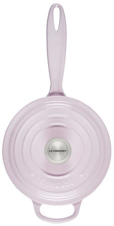 Le Creuset Signature Enameled Cast Iron Sauce Pan with Lid, 1.75-Quart, Shallot - Kitchen Universe