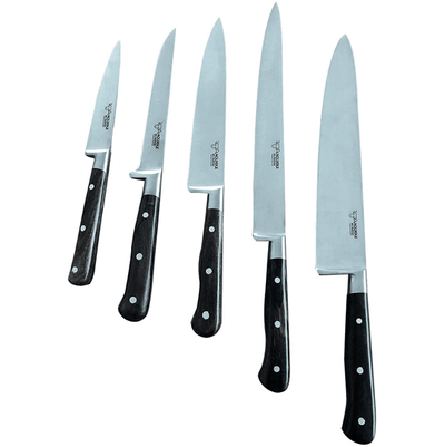 Laguiole en Aubrac Handcrafted 6-Piece Kitchen Knife Set With Ziricote Wood Handles & Magnetic Oak Block - Kitchen Universe