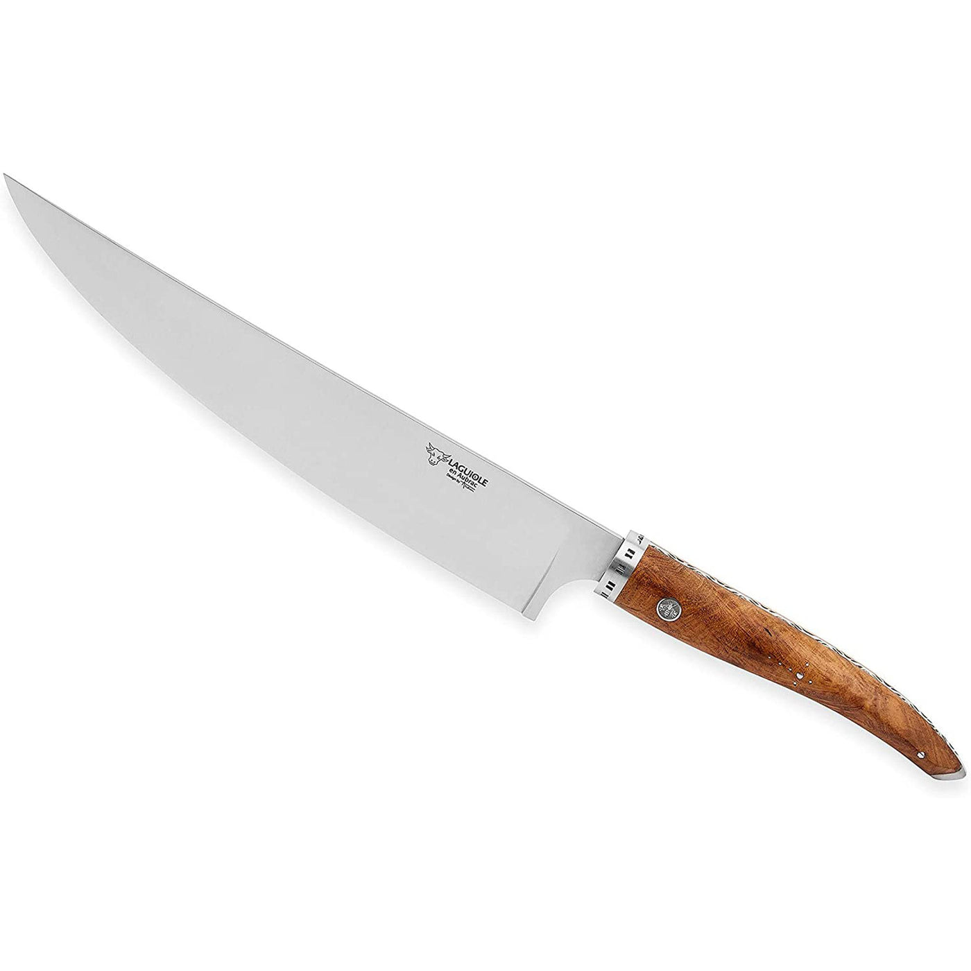 Laguiole en Aubrac Gourmet 7-Piece Kitchen Knife Set With Mixed Wood Handles & Magnetic Oak Block - Kitchen Universe