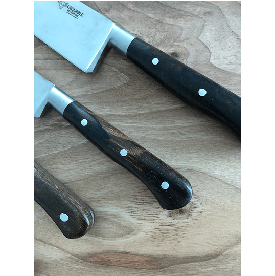 Laguiole en Aubrac Handcrafted 6-Piece Kitchen Knife Set With Ziricote Wood Handles & Magnetic Oak Block - Kitchen Universe