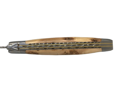 Laguiole en Aubrac Luxury Stainless Steel & Brass Double Plated 6-Piece Steak Knife Set With Juniper Wood Handles - Kitchen Universe