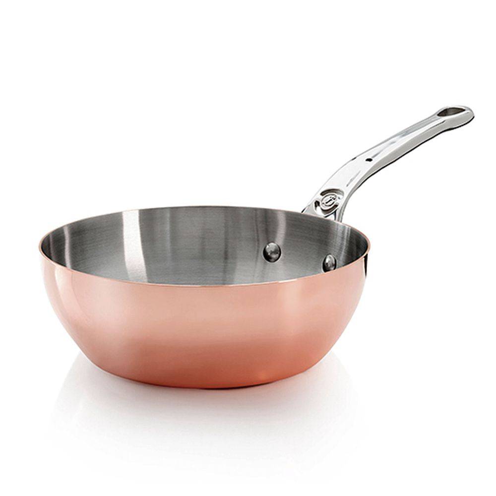de Buyer Inocuivre Copper Conical Saute Pan With Stainless Steel Handle, 3.3-Quart - Kitchen Universe