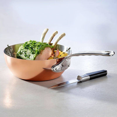 de Buyer Inocuivre Copper Conical Saute Pan With Stainless Steel Handle, 1.8-Quart - Kitchen Universe