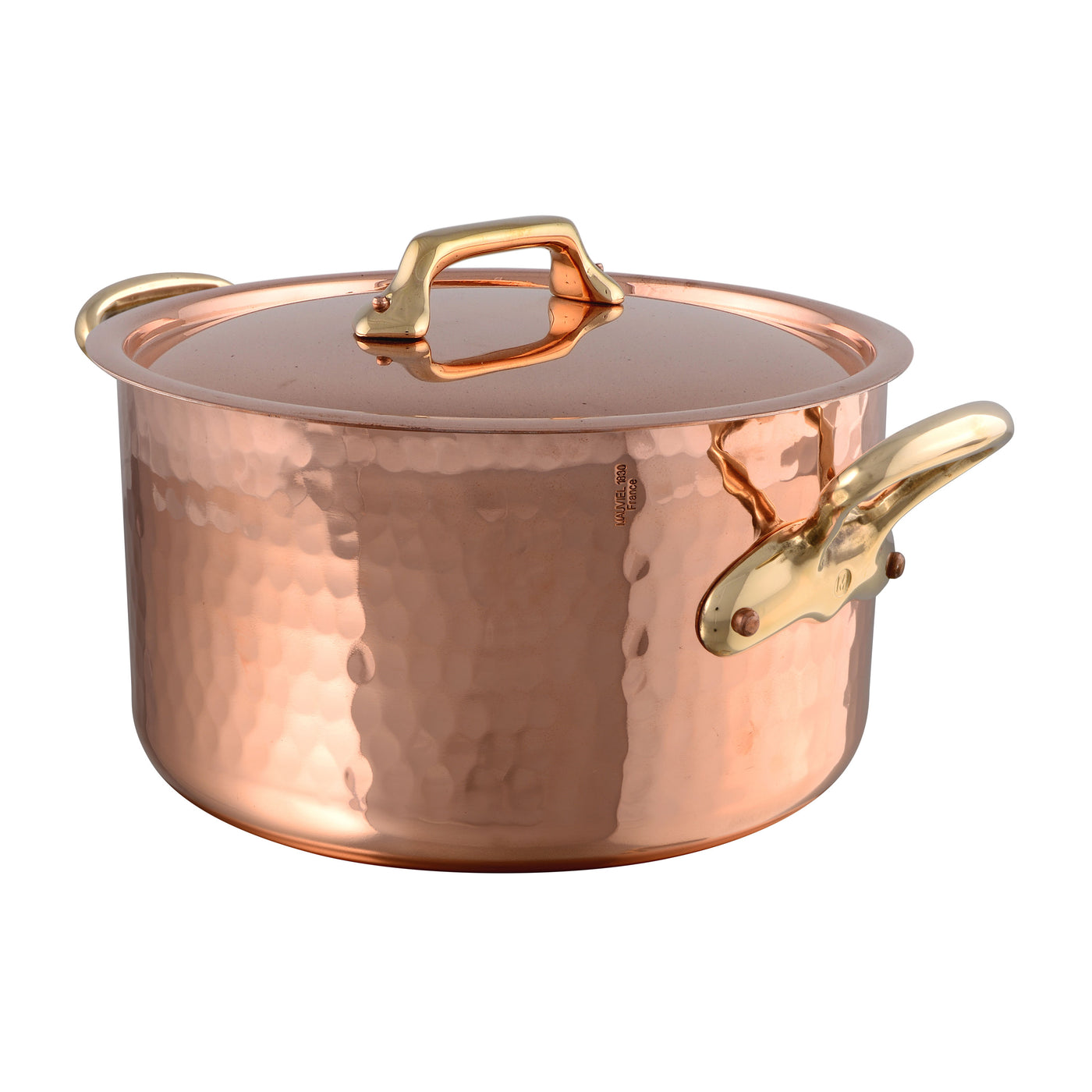 Mauviel M'Tradition Hammered Copper Stew Pan w/Lid, 6-qt. - Kitchen Universe