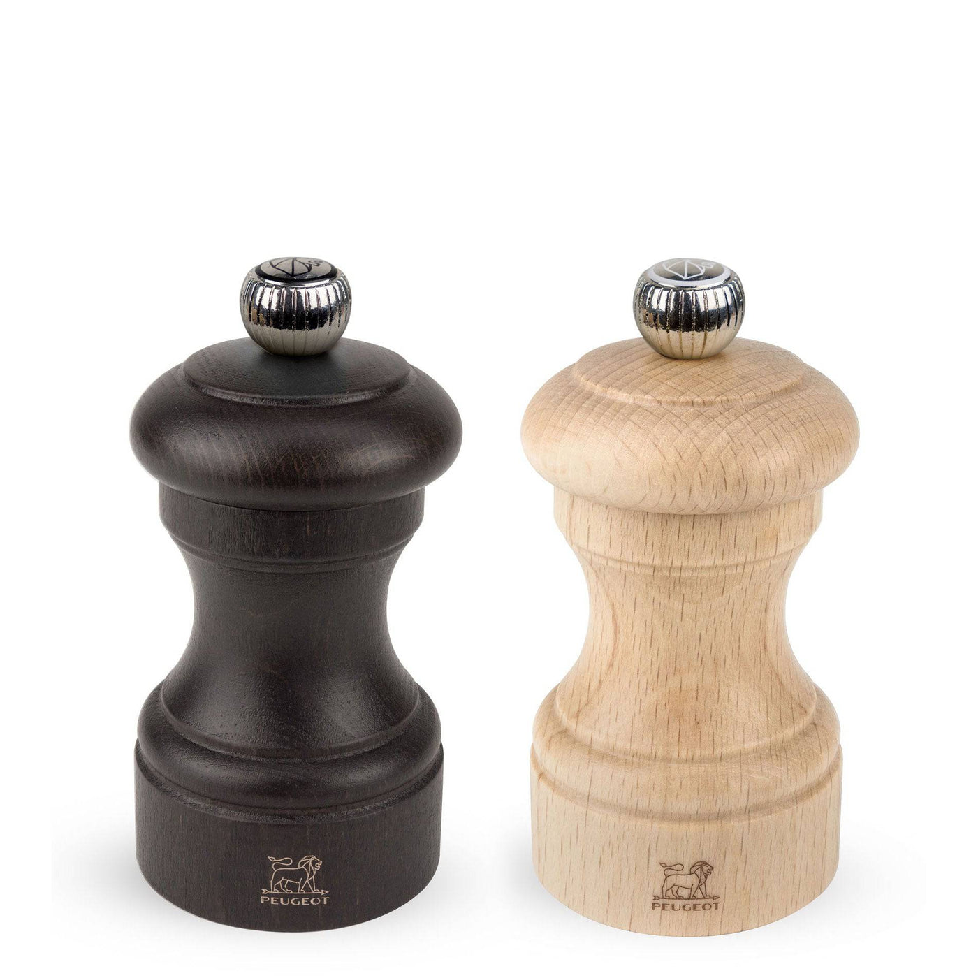 Peugeot Bistro Duo Chocolate & Natural Pepper Pepper & Salt Mill Set, 4-in - Kitchen Universe