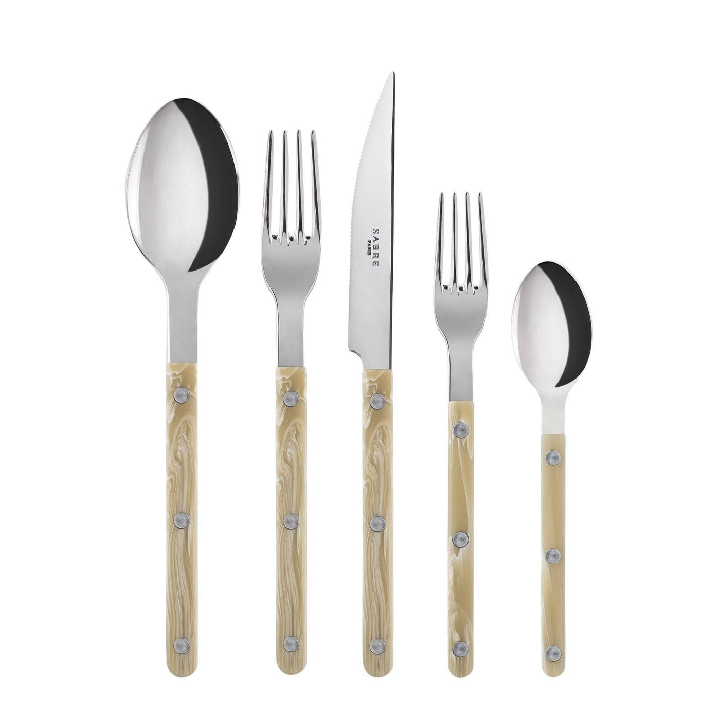 Sabre Bistrot 5-Piece Flatware Set, Horn - Kitchen Universe