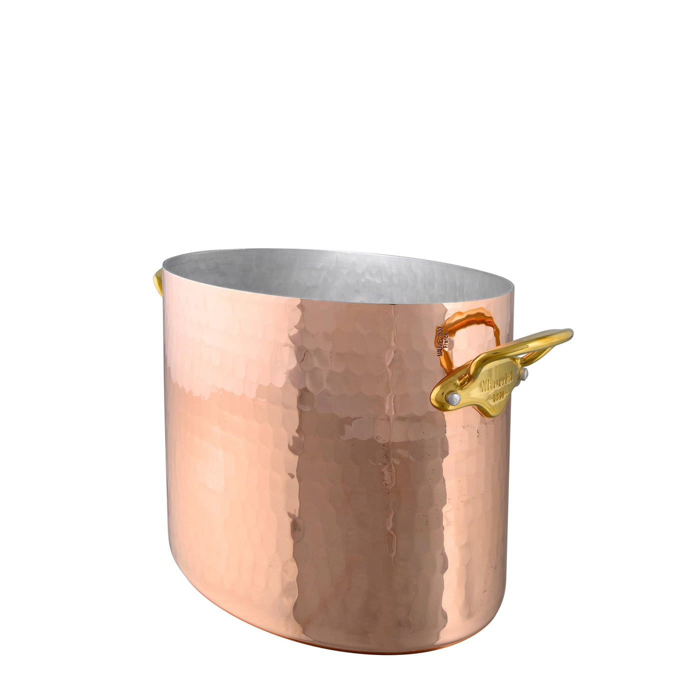 Mauviel M'30 Oval Champagne Bucket, Hammered Copper & Bronze Handles - Kitchen Universe