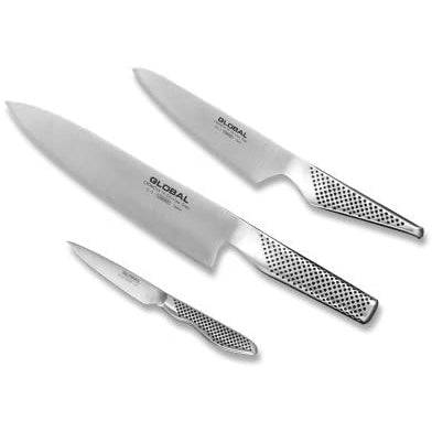 Global Classic Stainless Steel 3-Piece Knife Set - Kitchen Universe