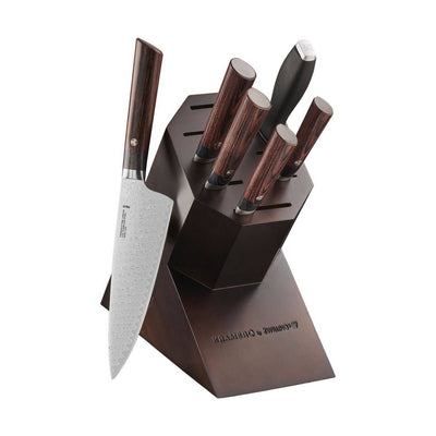 Zwilling Bob Kramer Meiji FC61 Stainless Steel 7-Piece Knife Block Set - Kitchen Universe