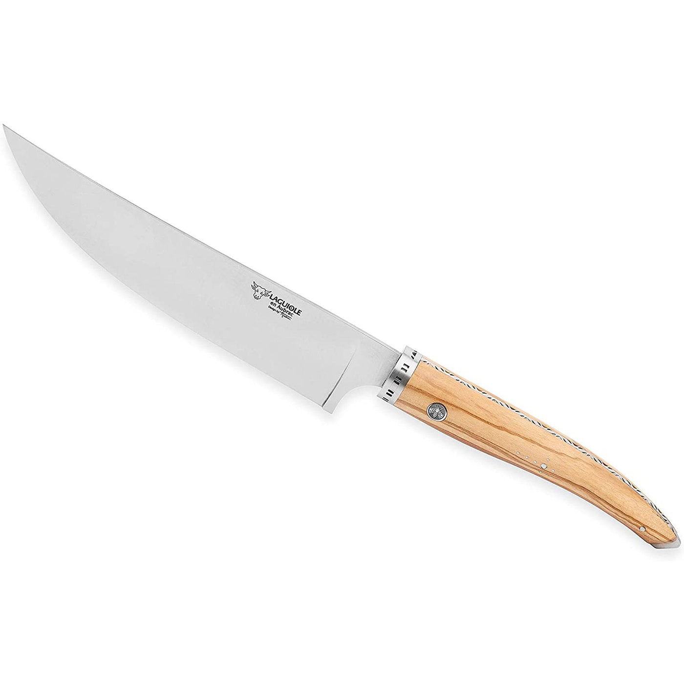 Laguiole en Aubrac Gourmet 7-Piece Kitchen Knife Set With Mixed Wood Handles & Magnetic Oak Block - Kitchen Universe