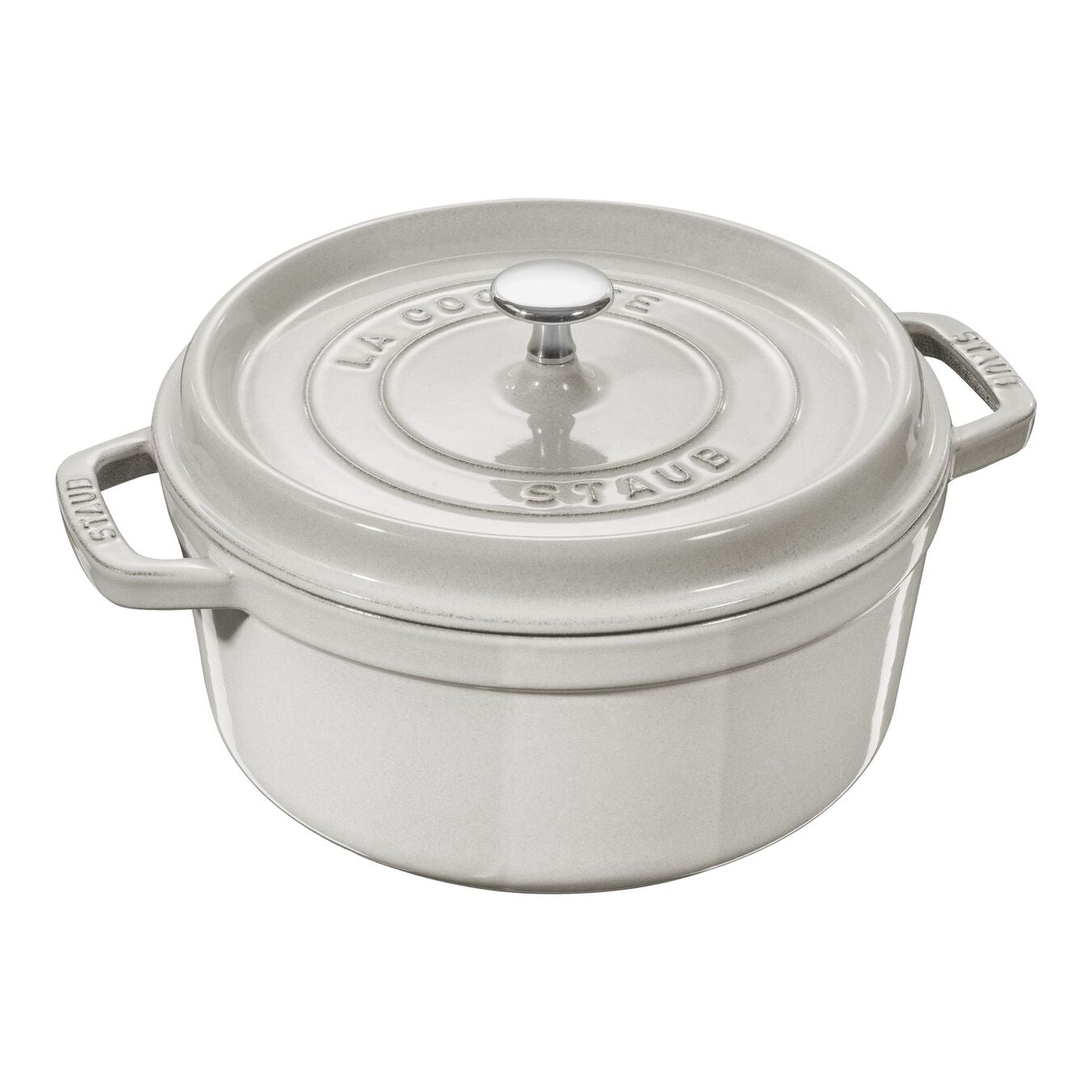 Staub Oven Round Cocotte, 4-Qt, White Truffle - Kitchen Universe