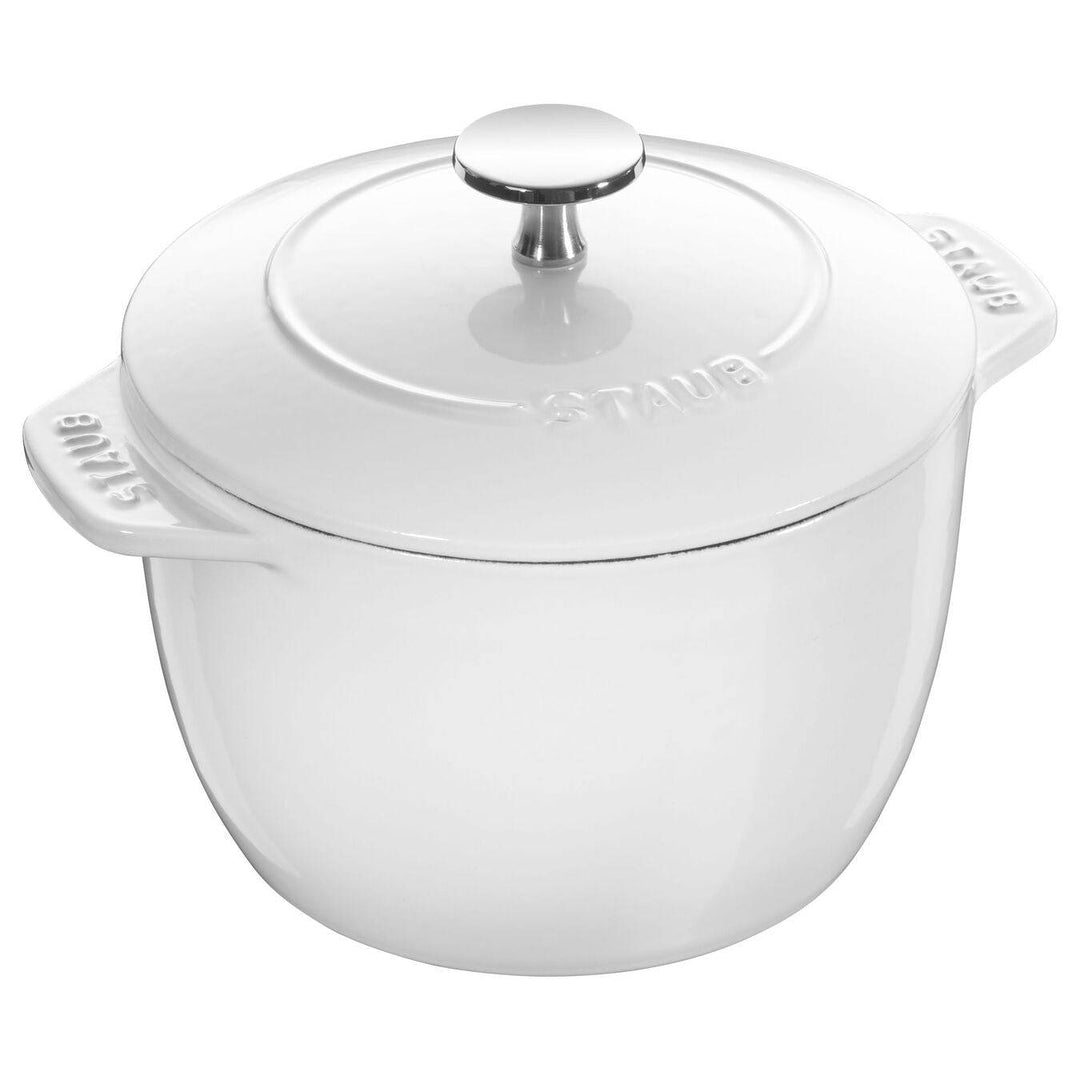 Staub Cast Iron Petite Cocotte French Oven, 1.5 qt, White
