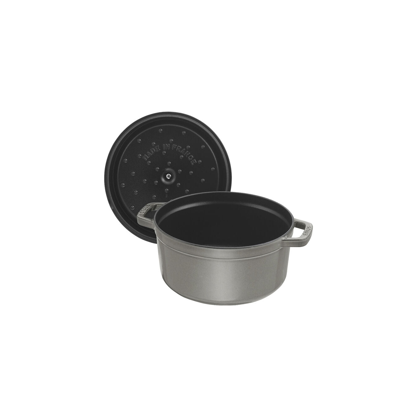 Staub Cast Iron Round Cocotte Oven, 0.75-qt, Graphite Grey - Kitchen Universe