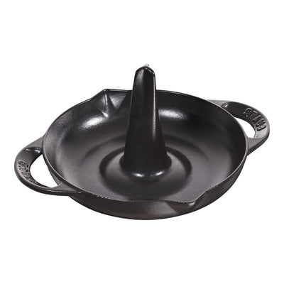 Staub Cast Iron Vertical Chicken Roaster, 9.5-in, Matte Black - Kitchen Universe