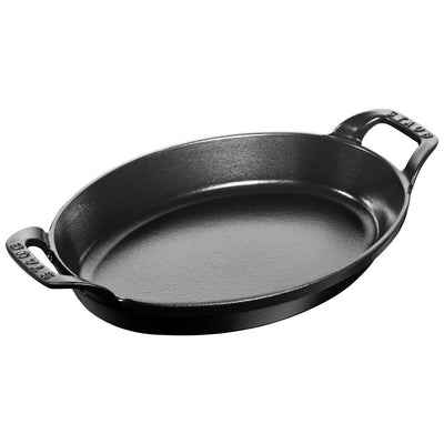 Staub Cast Iron Oval Dish Baking 11-in x 8-in, Matte Black - Kitchen Universe