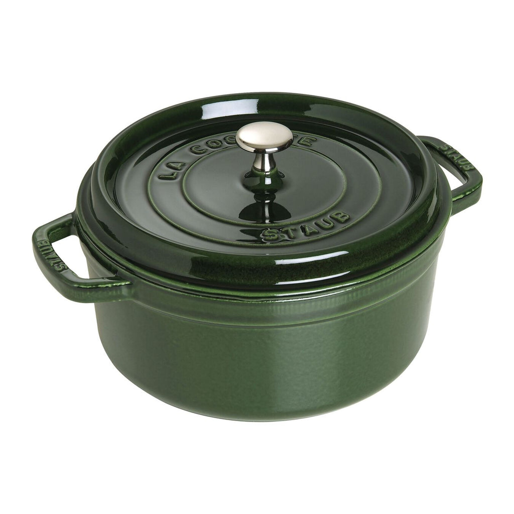 Staub Cast Iron Round Dutch Oven, qt, Basil Kitchen Universe