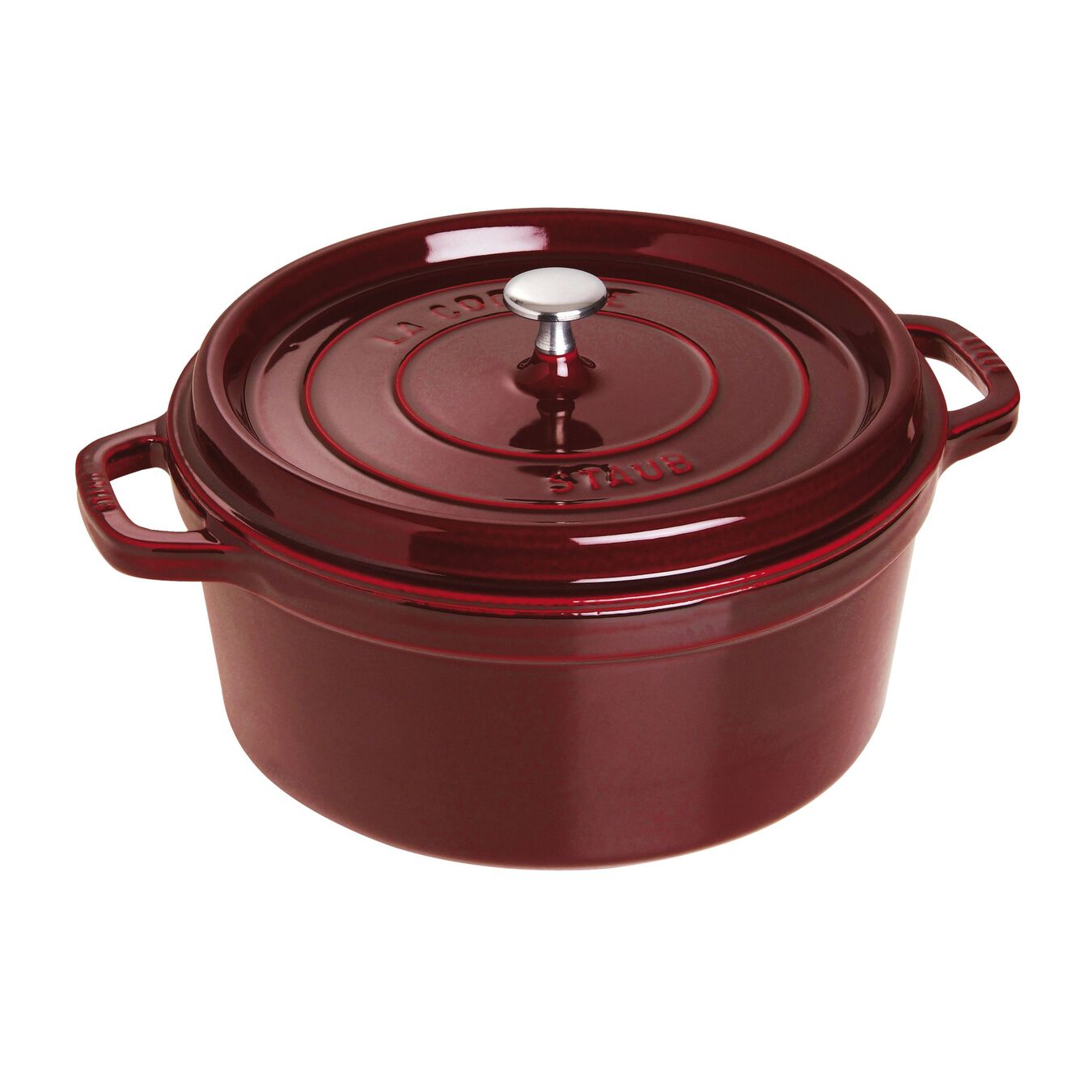 Staub Cast Iron Round Cocotte Oven, 7-qt, Grenadine - Kitchen Universe