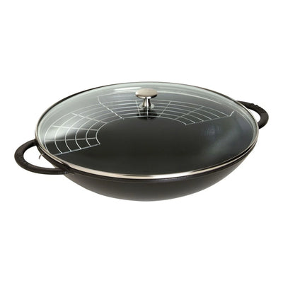 Staub Cast Iron Wok 6 qt, Matte Black - Kitchen Universe