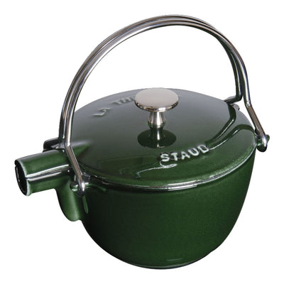 Staub Cast Iron Round Tea Kettle, 1 qt, Basil - Kitchen Universe