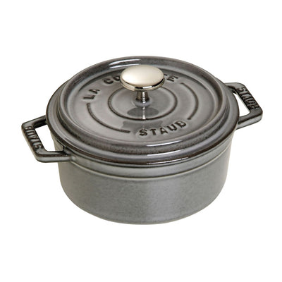 Staub Cast Iron Round Cocotte Oven, 0.5-qt, Graphite Grey - Kitchen Universe