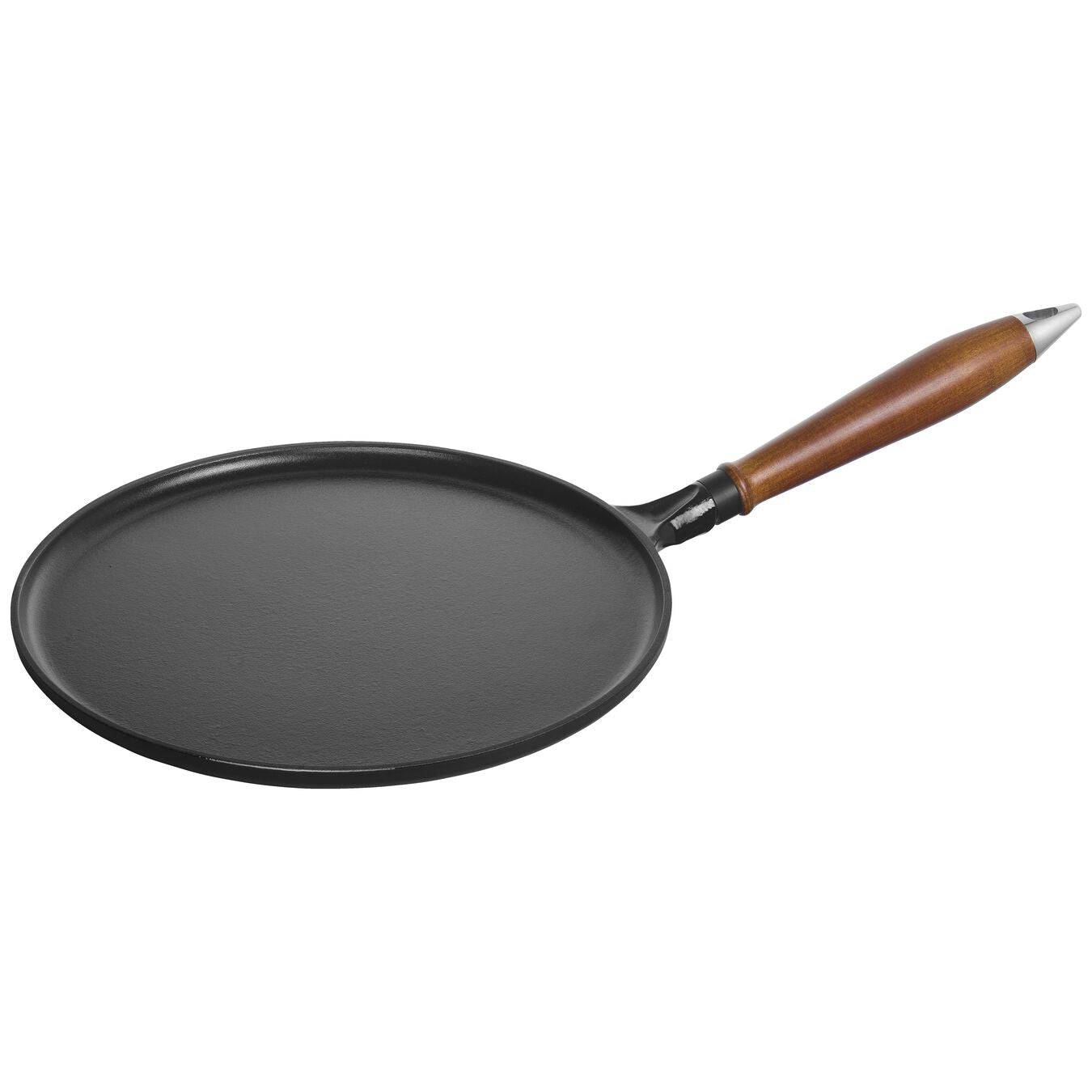 Staub Cast Iron Crepe Pan with Spreader & Spatula 11-in, Matte Black - Kitchen Universe