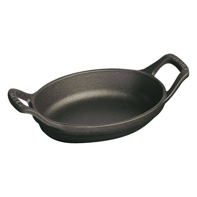 Staub Cast Iron Mini Oval Dish Gratin Baking, 5.5 x 3.8 in, Matte Black - Kitchen Universe