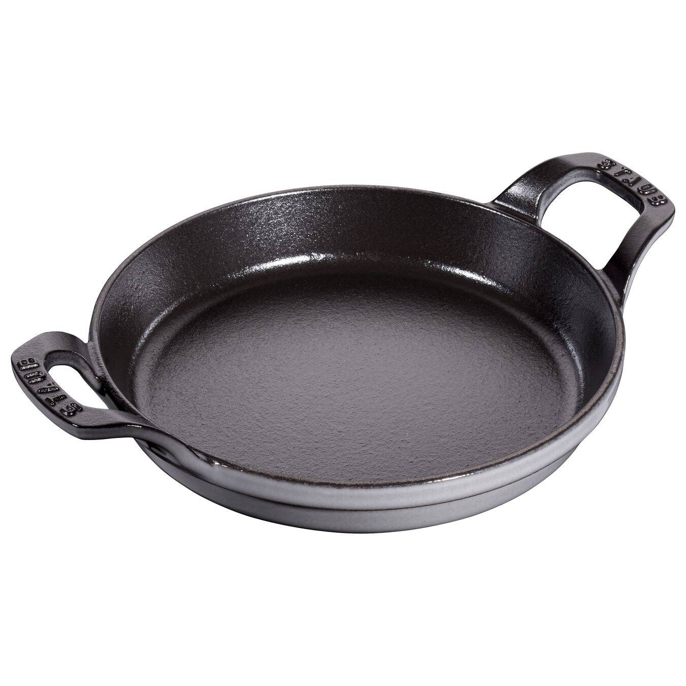 Staub Cast Iron Round Dish Gratin Baking, 7.5-in, Graphite Grey - Kitchen Universe