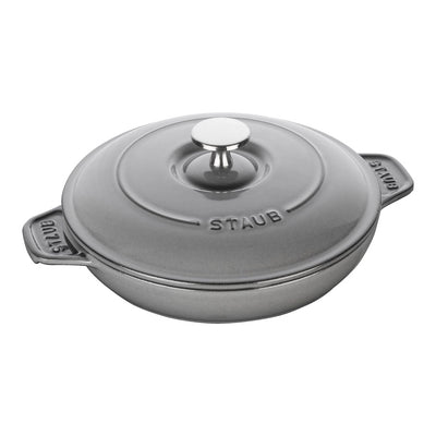 Staub Cast Iron Round Covered Dish Baking, 7.9-in, Graphite Grey - Kitchen Universe