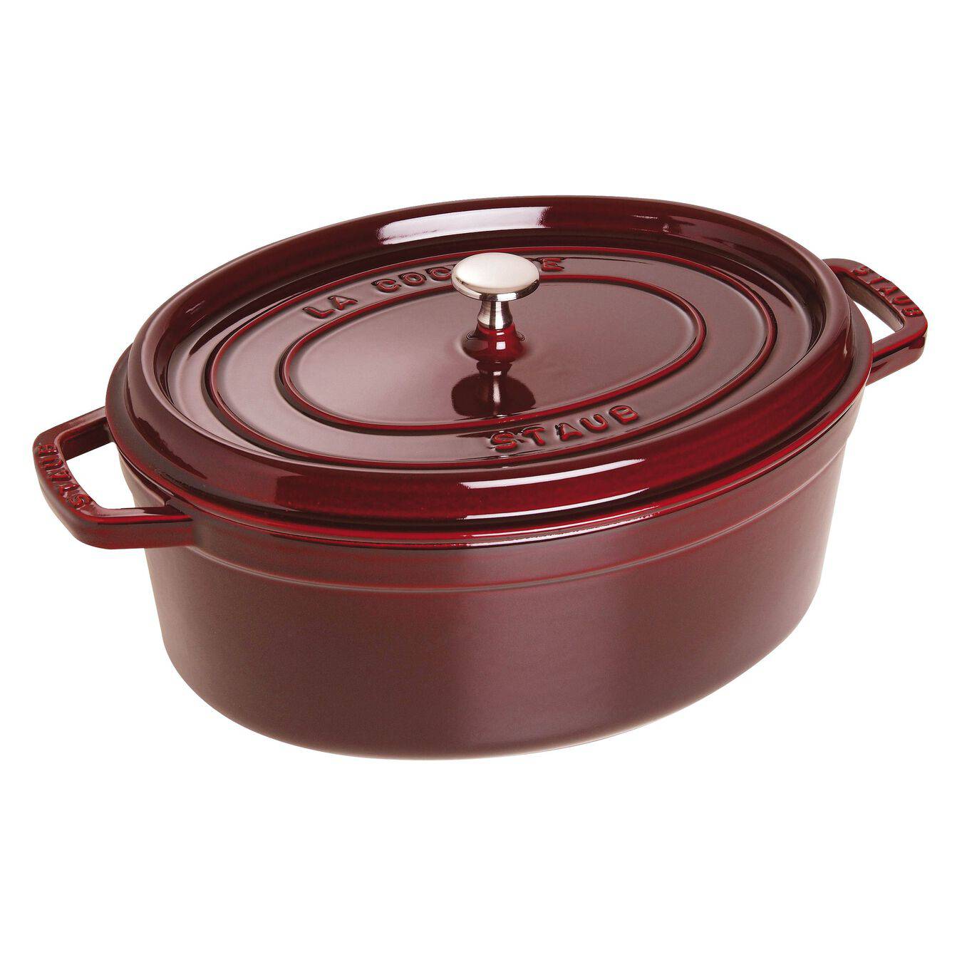 Staub Cast Iron Oval Cocotte Oven, 7-qt, Grenadine - Kitchen Universe