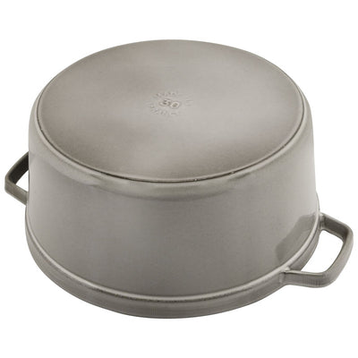 Staub Cast Iron Round Cocotte Oven, 9-qt, Graphite Grey - Kitchen Universe