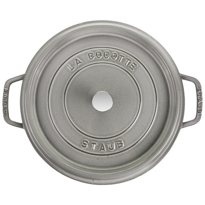 Staub Cast Iron Round Cocotte Oven, 9-qt, Graphite Grey - Kitchen Universe