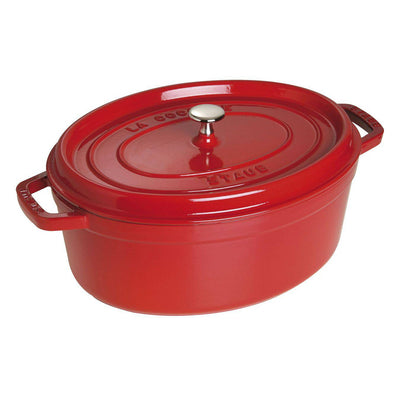 Staub Cast Iron Oval Cocotte Oven, 7-qt, Cherry Red - Kitchen Universe