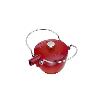 Staub Cast Iron Round Tea Kettle, 1 qt, Cherry Red - Kitchen Universe