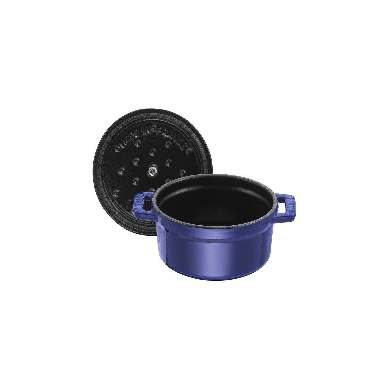 Staub Cast Iron Mini Round Oven Cocotte, 0.25-qt, Dark Blue - Kitchen Universe