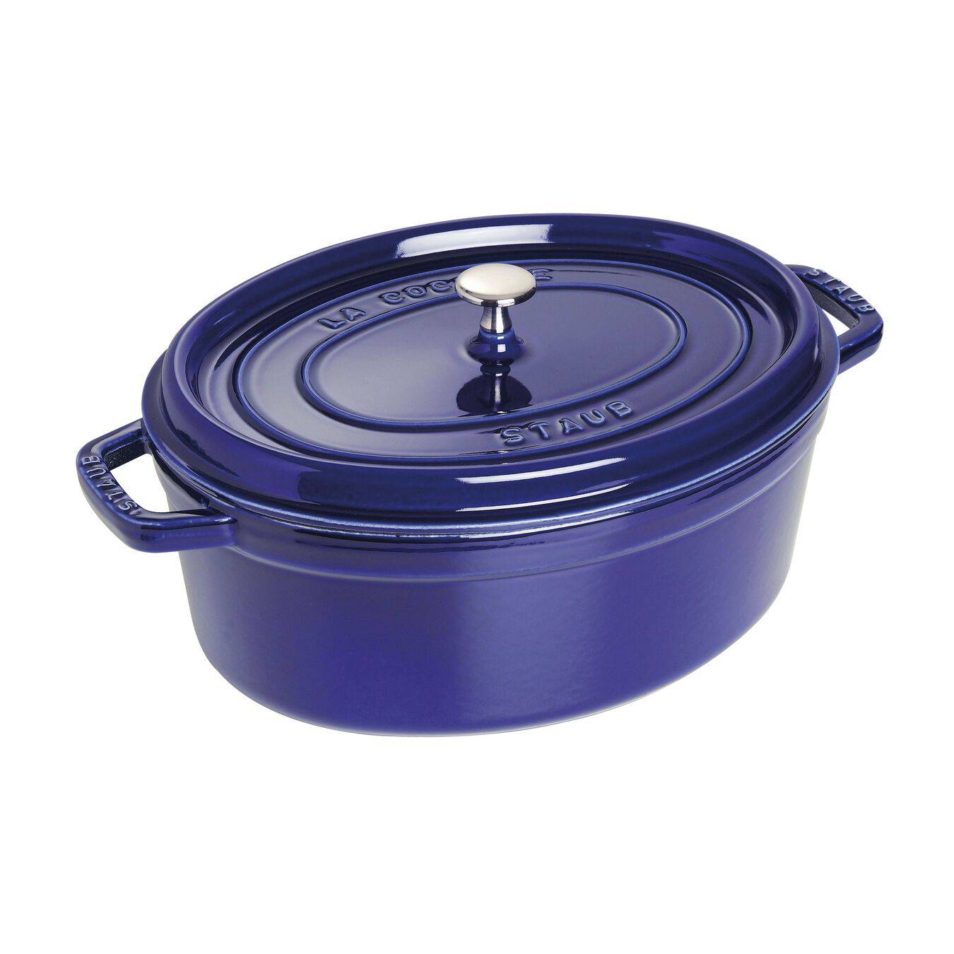 Staub Cast Iron Oval Cocotte Oven, 7-qt, Dark Blue - Kitchen Universe