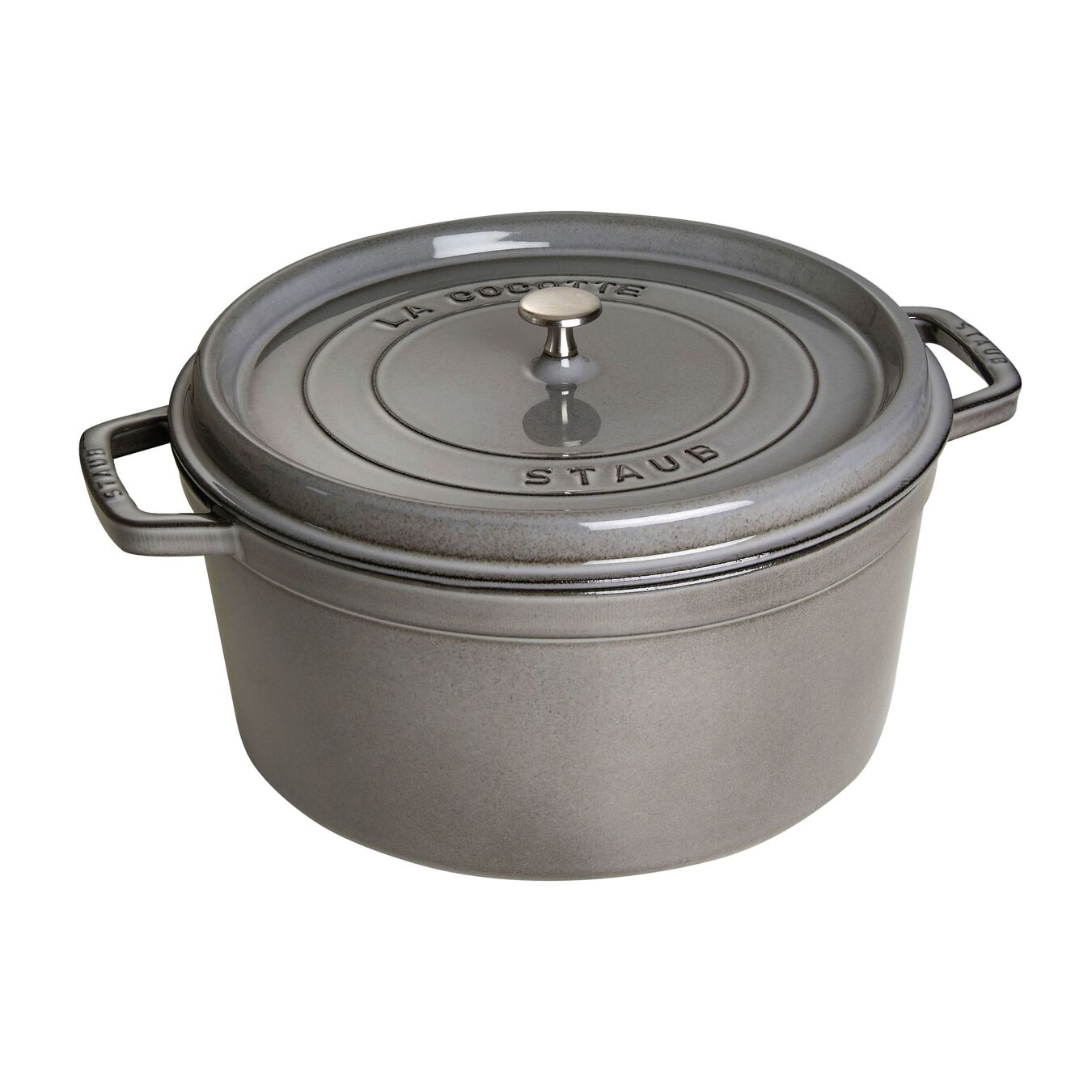 Staub Cast Iron Round Cocotte Oven, 9-qt, Graphite Grey - Kitchen Universe