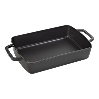 Staub Baker Large Roasting Pan 15 x 9.8-in, Black - Kitchen Universe