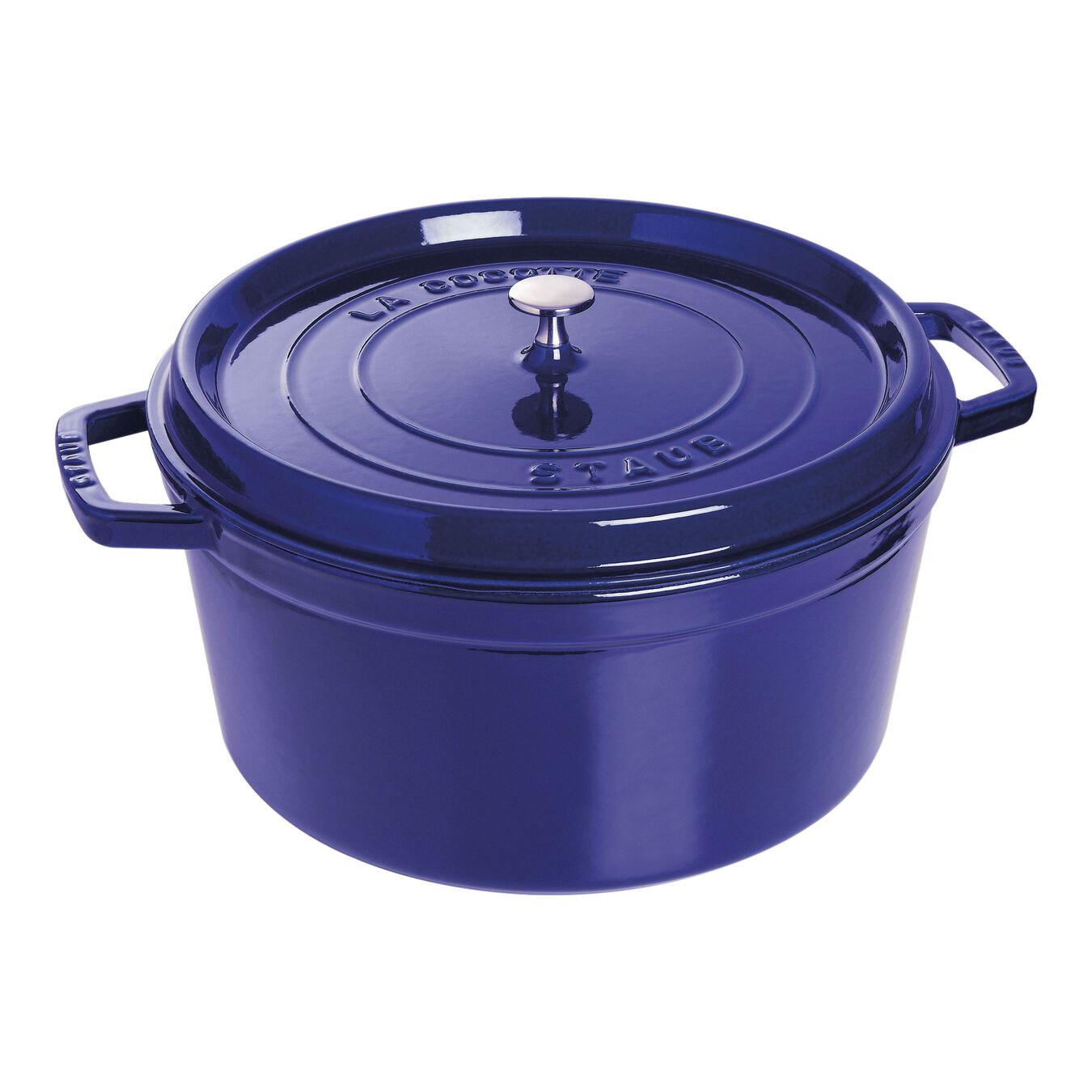Staub Cast Iron Round Cocotte Oven, 9-qt, Dark Blue - Kitchen Universe