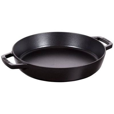 Staub Cast Iron Fry Pan Double Handle, 13-in, Matte Black - Kitchen Universe