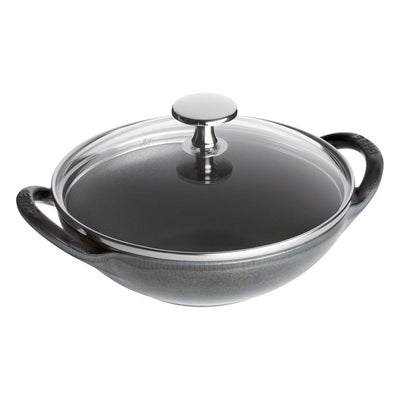 Staub Cast Iron Baby Wok, 0.5 qt, Graphite Grey - Kitchen Universe