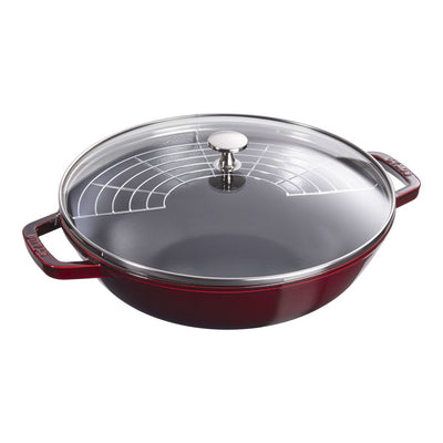 Staub Cast Iron Perfect Pan, 4.5 qt, Grenadine - Kitchen Universe