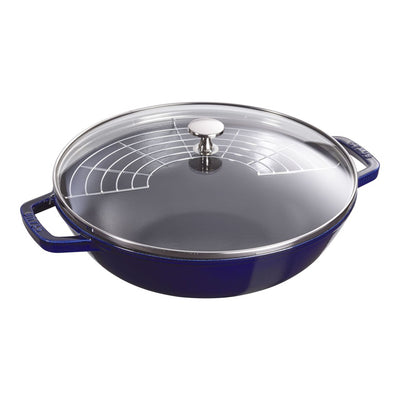 Staub Cast Iron Perfect Pan, 4.5 qt, Dark Blue - Kitchen Universe