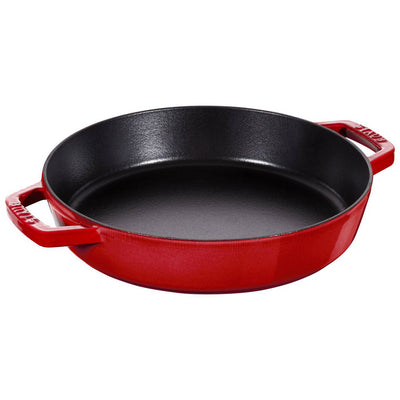 Staub Cast Iron Fry Pan Double Handle, 13-in, Cherry Red - Kitchen Universe